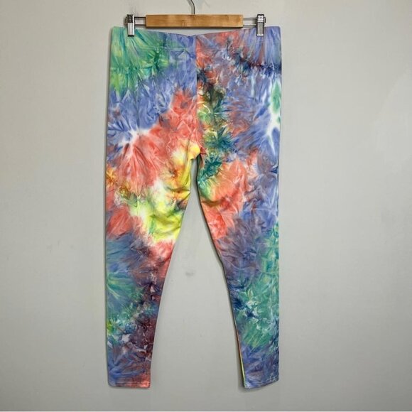 BJ's Feeling Proud Womens Size Large NEW Tie Dye Rainbow Leggings Pull On - Picture 2 of 9